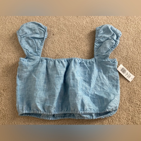 NWT Aritzia Wilfred “ethereal” linen top, chambray buoy blue, size S - Picture 11 of 15